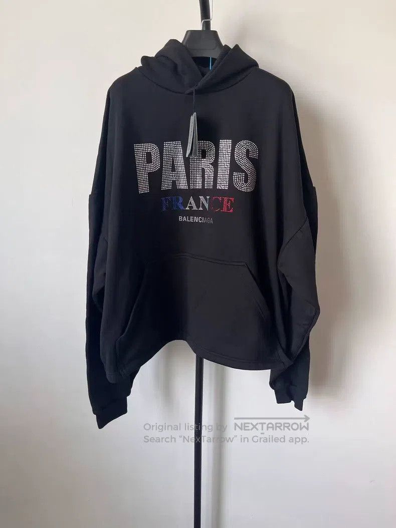Balenciaga Balenciaga Letter Printed Hooded Short Sweatshirt Size US L / EU 52-54 / 3 - 1 Thumbnail