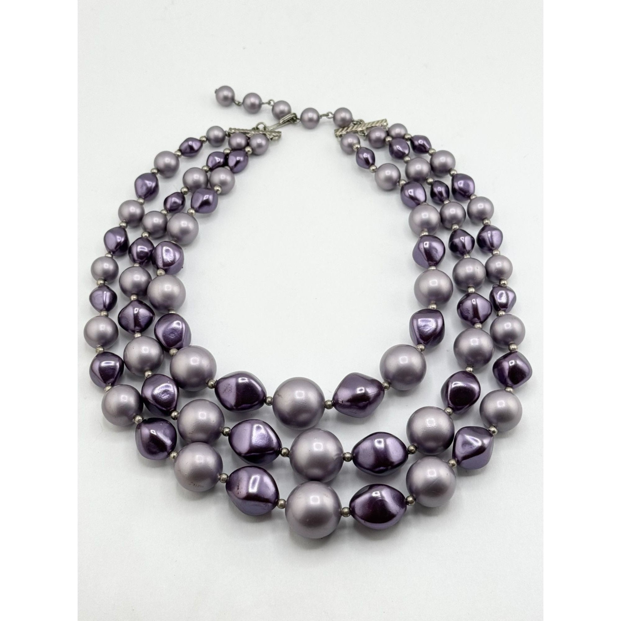 Vintage Vintage purple beaded multi strand necklace Size ONE SIZE - 3 Thumbnail