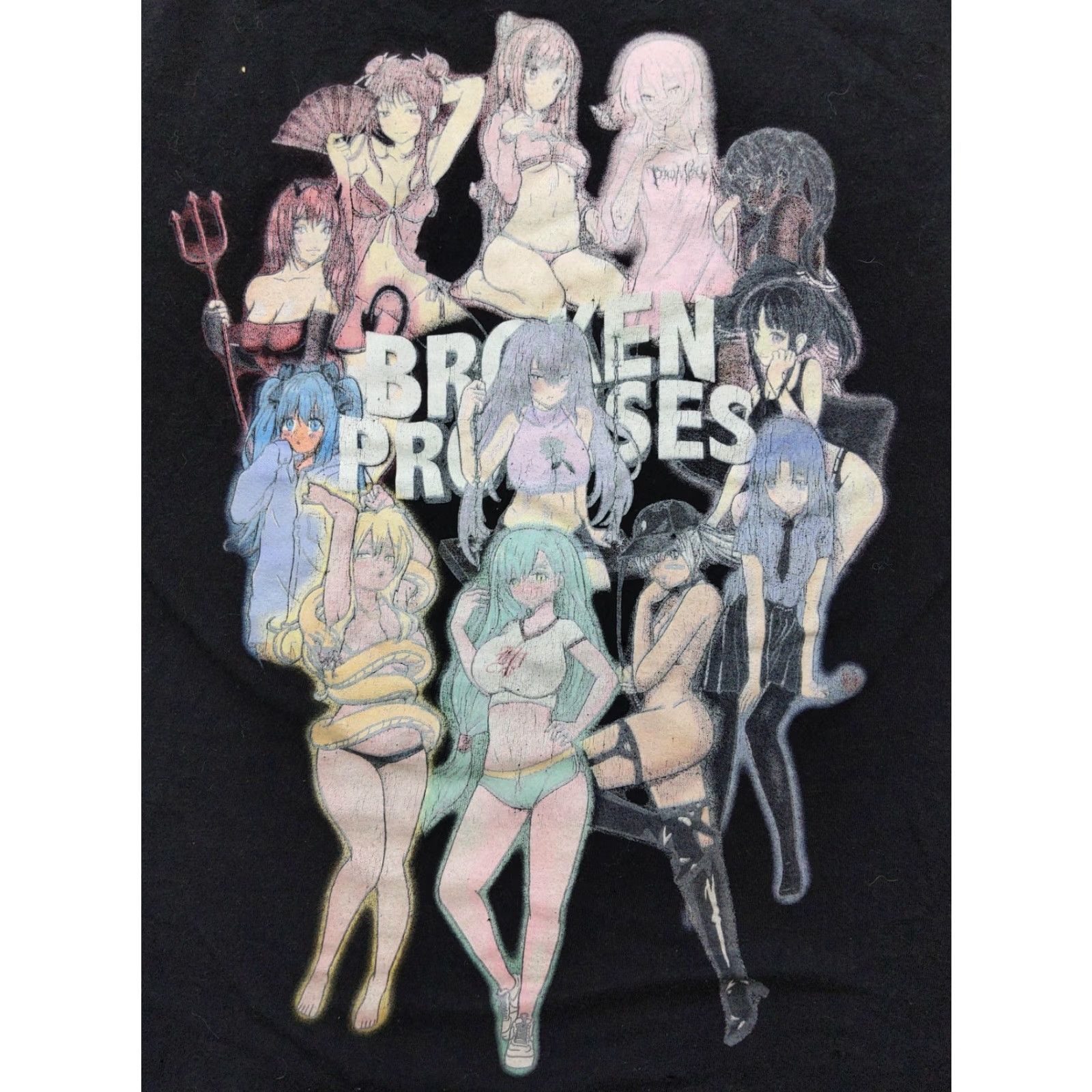 Broken Promises Co. Broken Promises Shirt Mens Small Black Anime Girl Graphic Tee Goth Emo Size US S / EU 44-46 / 1 - 4 Thumbnail