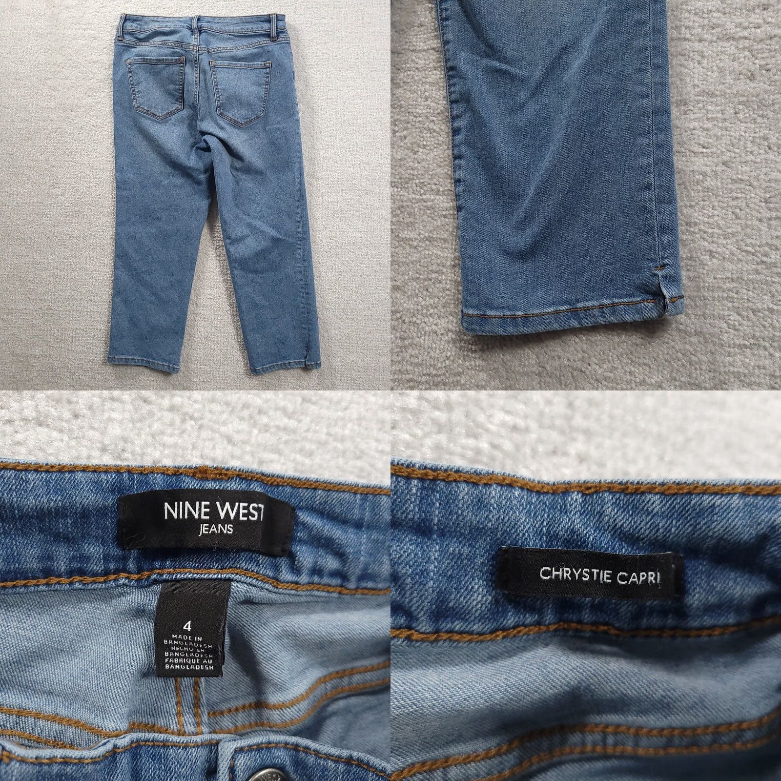 Nine West Nine West Jeans Christie Capri Womens 4 Tapered Stretch Low Rise Medium Wash Capri Jeans Women Regular Size 4 Blue Size 27" / US 4 / IT 40 - 8 Thumbnail