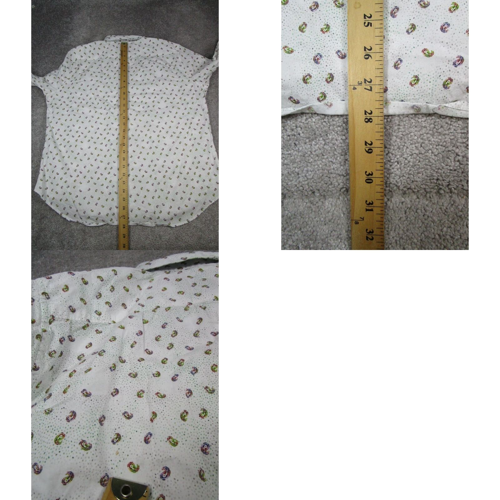 Robert Graham Robert Graham Shirt Mens XL Blue White Yellow Paisley Cotton Button-Up Collar-Down Long Sleeve Buttons Men Regular Button-Up Size US XL / EU 56 / 4 - 8 Thumbnail