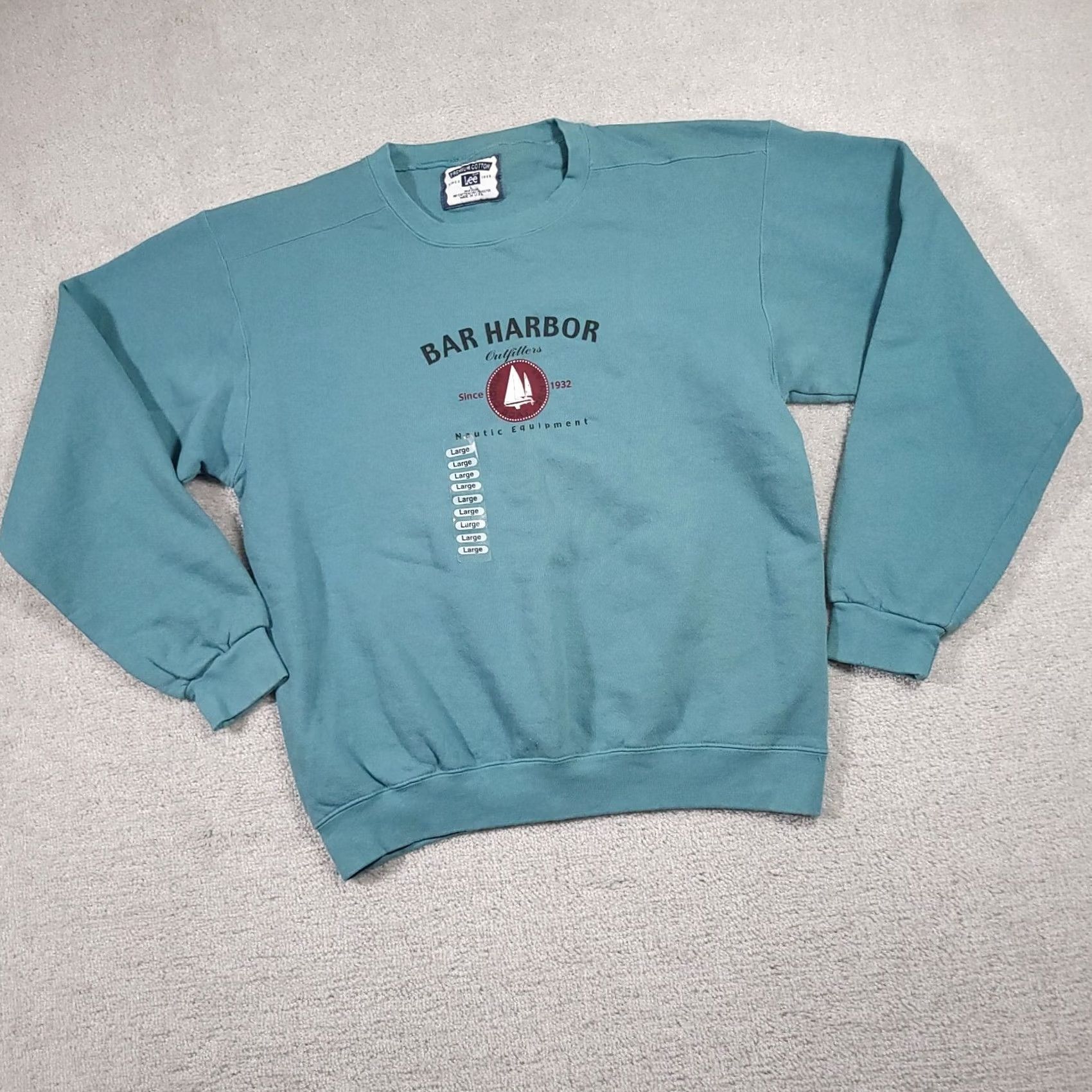 Lee VINTAGE Lee Sweatshirt Crewneck Mens Large Bar Harbor Nautic Sail USA Size US L / EU 52-54 / 3 - 2 Thumbnail