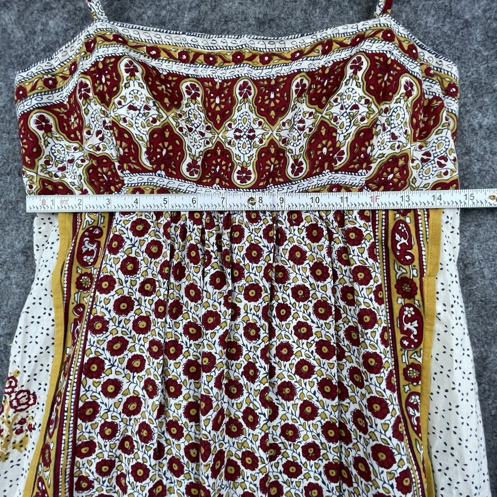 Boston Proper Muse Boston Proper Dress 10 Paisley Apron Peasant Boho Size L / US 10 / IT 46 - 4 Thumbnail