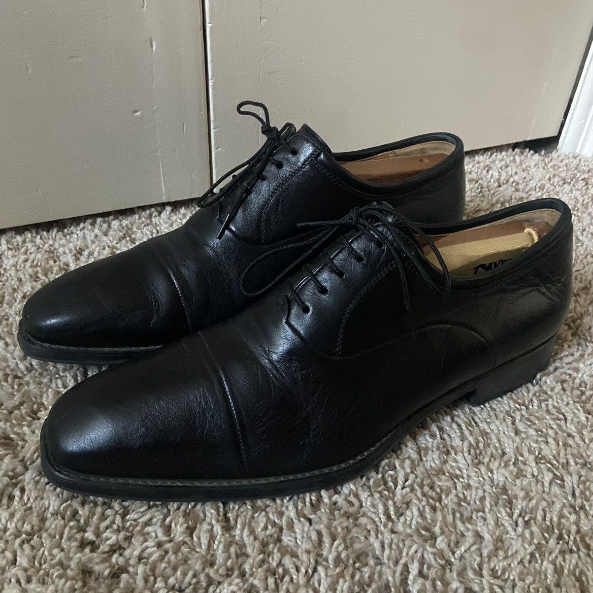 Magnanni Shoes Mens Size 9 Black Leather Cap Toe Oxford Dress 12654 Formal Oxford Magnanni Black Dress Shoes for Men for sale | eBay main image 2