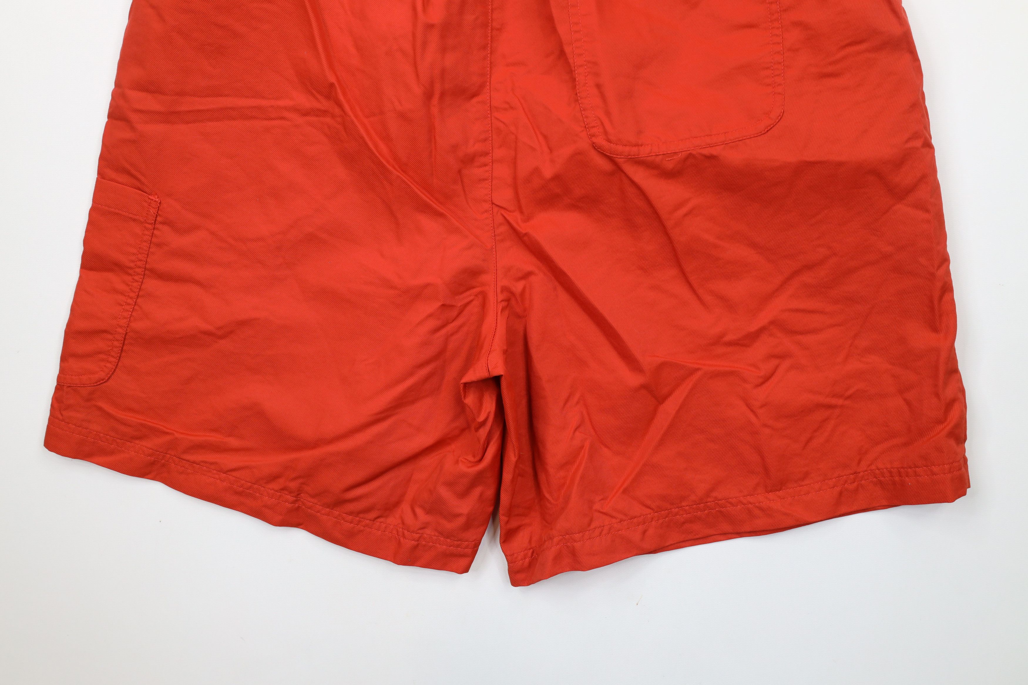 Adidas × Vintage Vintage 90s Adidas Striped Above Knee Shorts Orange Nylon Size US 34 / EU 50 - 13 Thumbnail
