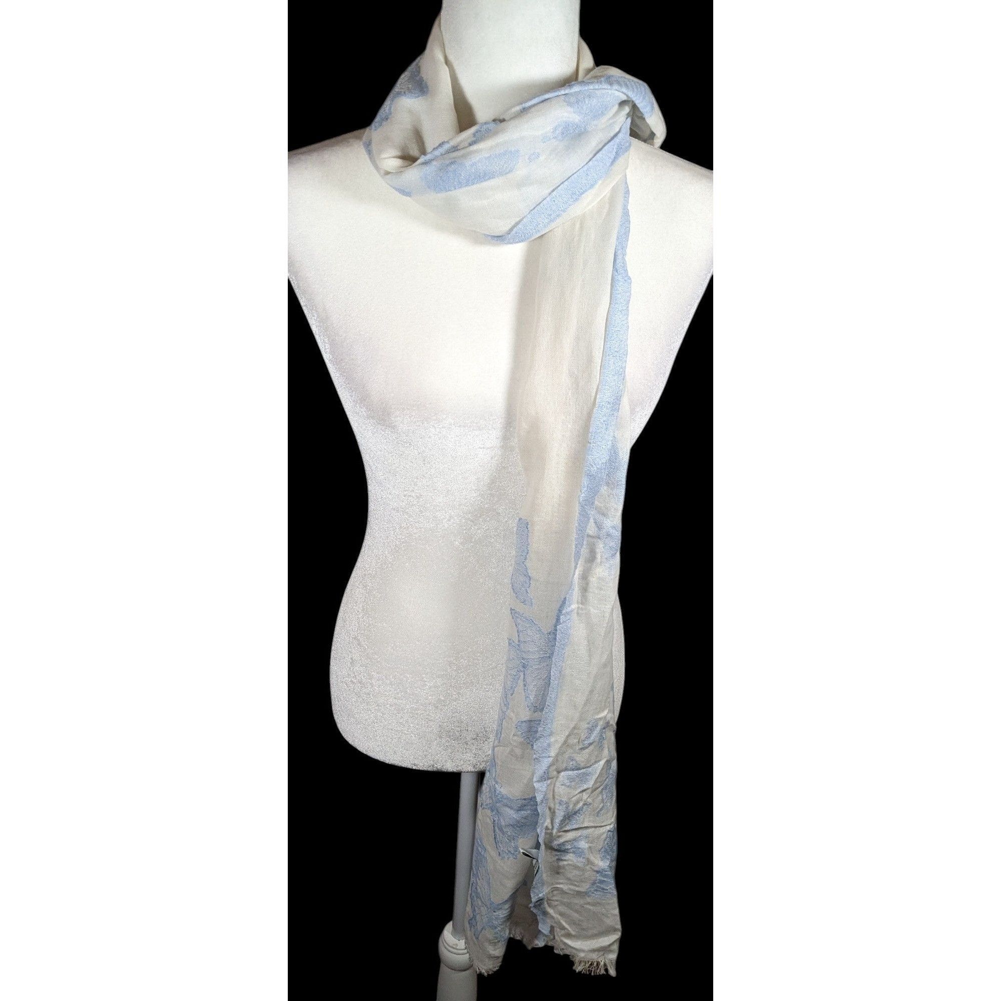 Other Pam's Pashminas & Exotic Scarves Fairycore Blue And White Bu Size ONE SIZE - 2 Thumbnail