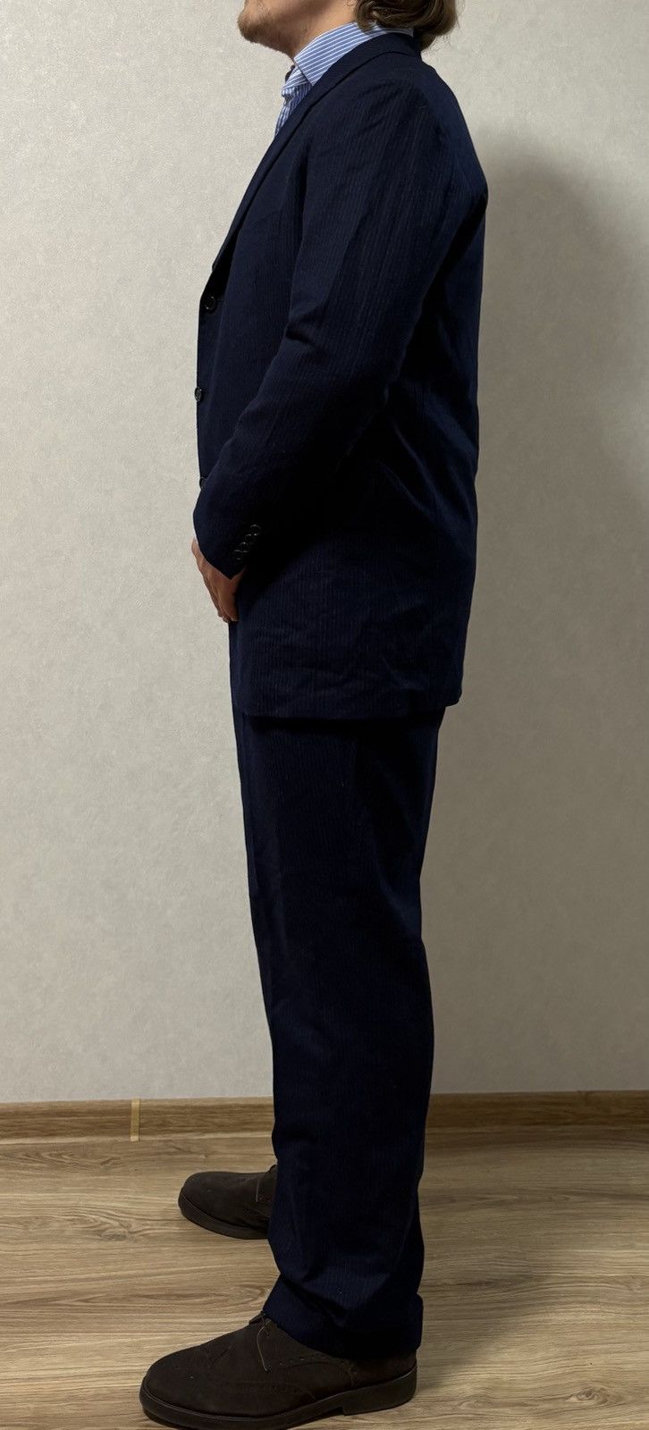 Cesare Attolini Sartoria Attolini Napoli 3 piece Wool Stripe Suit Size: 55 Size 44R - 3 Thumbnail