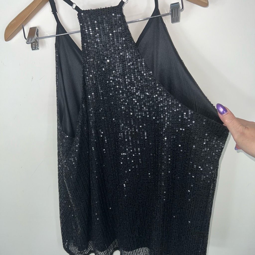 Other Sparkle Black Lined Racerback Back Adjustable Strap Tank Size XL / US 12-14 / IT 48-50 - 5 Thumbnail