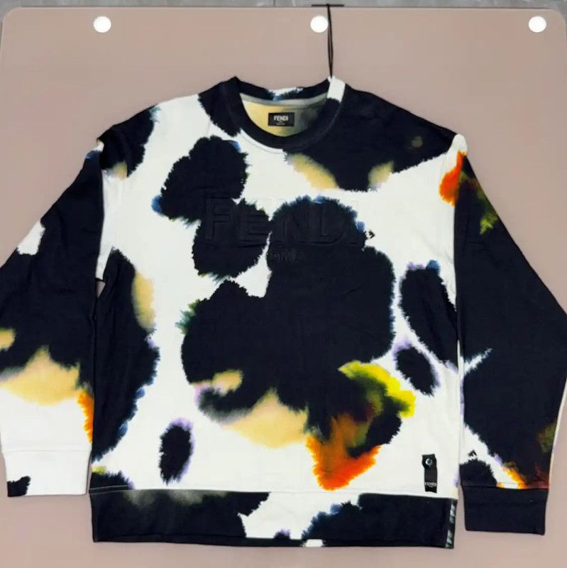 Fendi Fendi Black Cotton Tie-Dye Long Sleeve Sweatshirt 0089 Size US S / EU 44-46 / 1 - 1 Thumbnail
