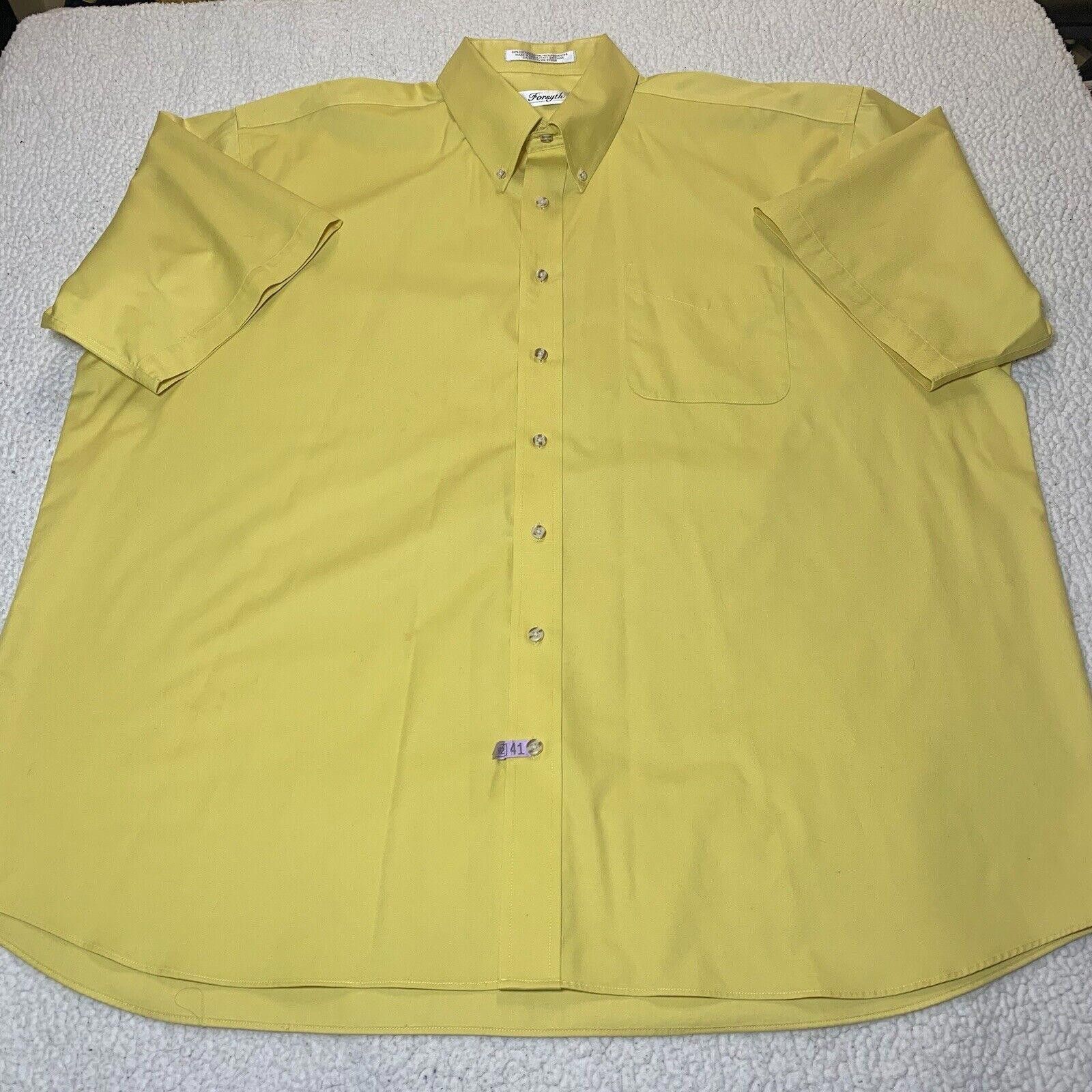 Other Forsyth Men's 3XL Yellow Short Sleeve Button Shirt Size US XXL / EU 58 / 5 - 3 Thumbnail