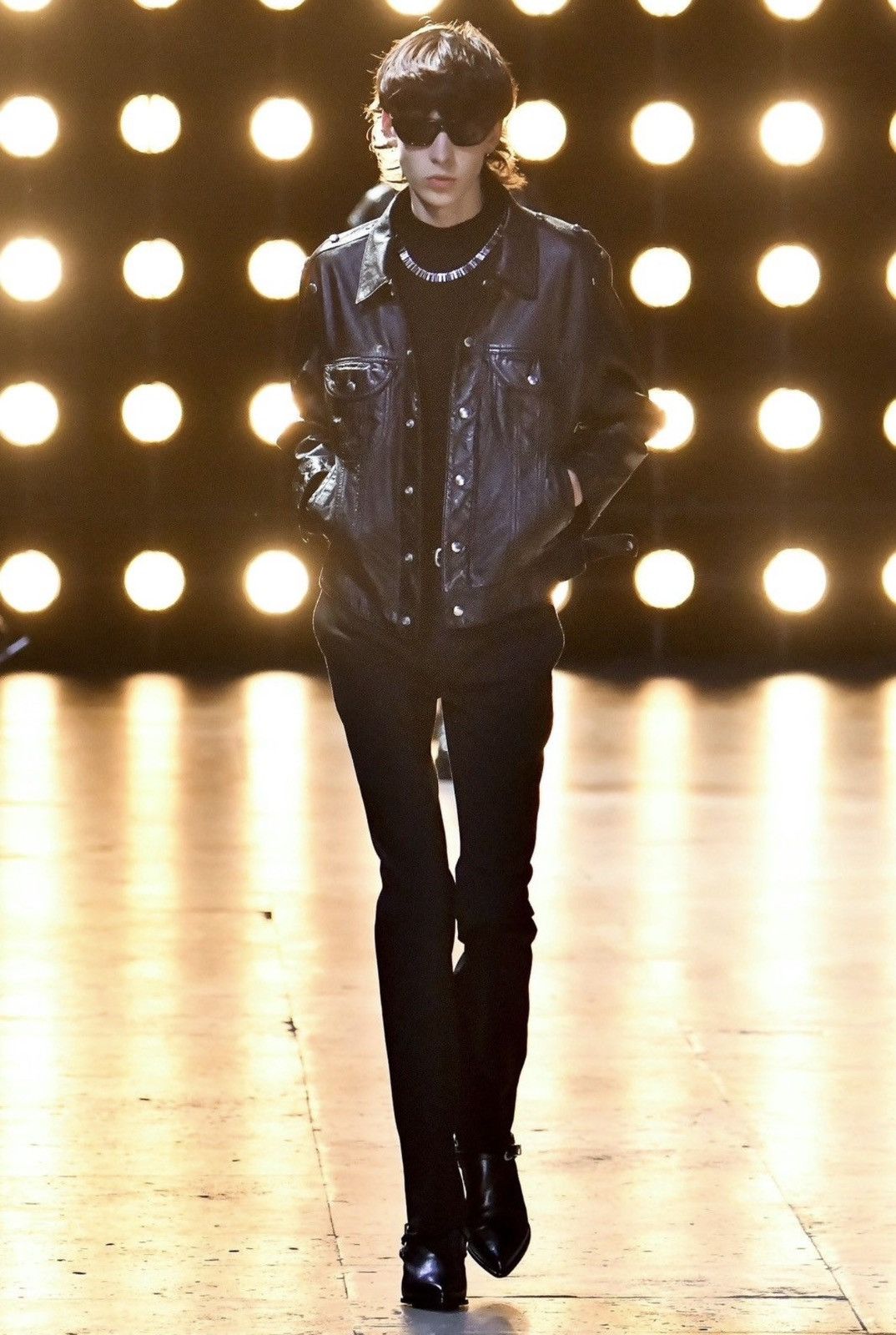 Celine Celine x Hedi SS23 Runway Bauhaus Leather Trucker Jacket Size US XL / EU 56 / 4 - 19 Thumbnail