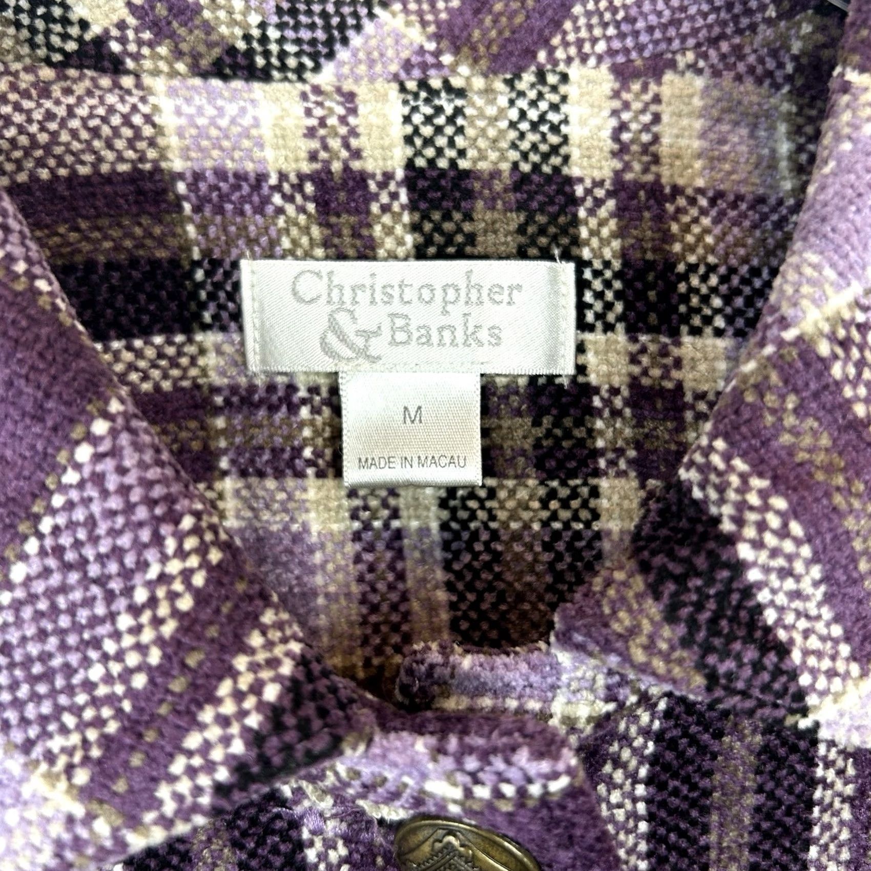 Vintage Christopher & Banks Purple Plaid Tapestry Blazer Jacket Old Money Womens Medium Size M / US 6-8 / IT 42-44 - 3 Thumbnail