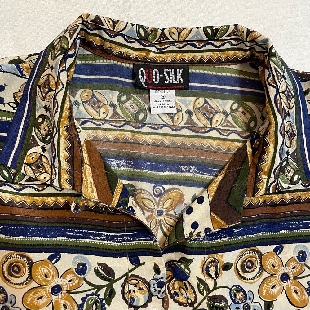 Other Vintage Quo-Silk 100% Silk Long Sleeve Blouse Size M Size M / US 6-8 / IT 42-44 - 6 Thumbnail