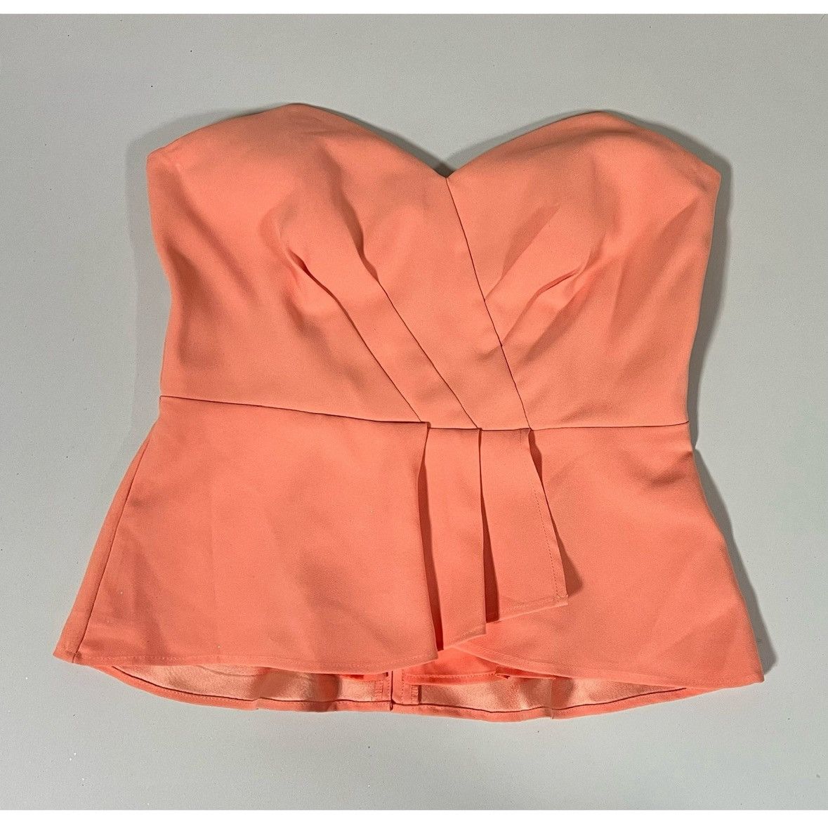 White House Black Market Pink Coral Peplum Corset Bustier Top Shirt Blouse Size 4 🌷✨ Size S / US 4 / IT 40 - 2 Thumbnail