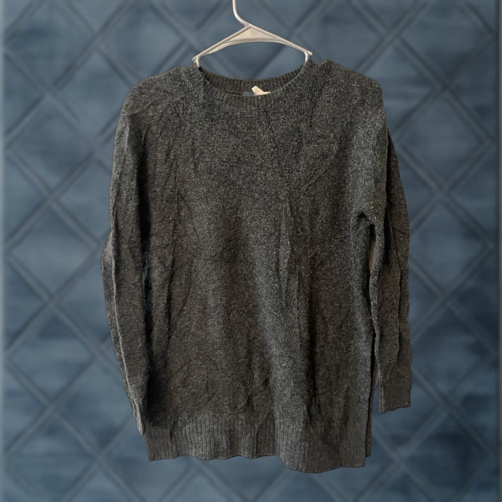 H&M H&M Womens Pullover Sweater Gray Long Sleeve Crew Neck XS Acrylic Blend Solid Knit Size XS / US 0-2 / IT 36-38 - 1 Thumbnail