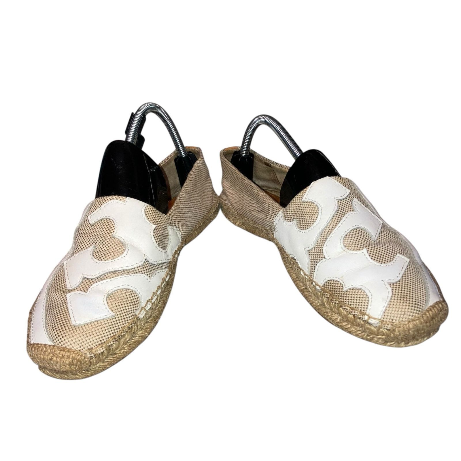 Tory Burch Tory Burch Lonnie Tan & White Logo Espadrille Flat size 9.5 Size US 9.5 / IT 39.5 - 3 Thumbnail