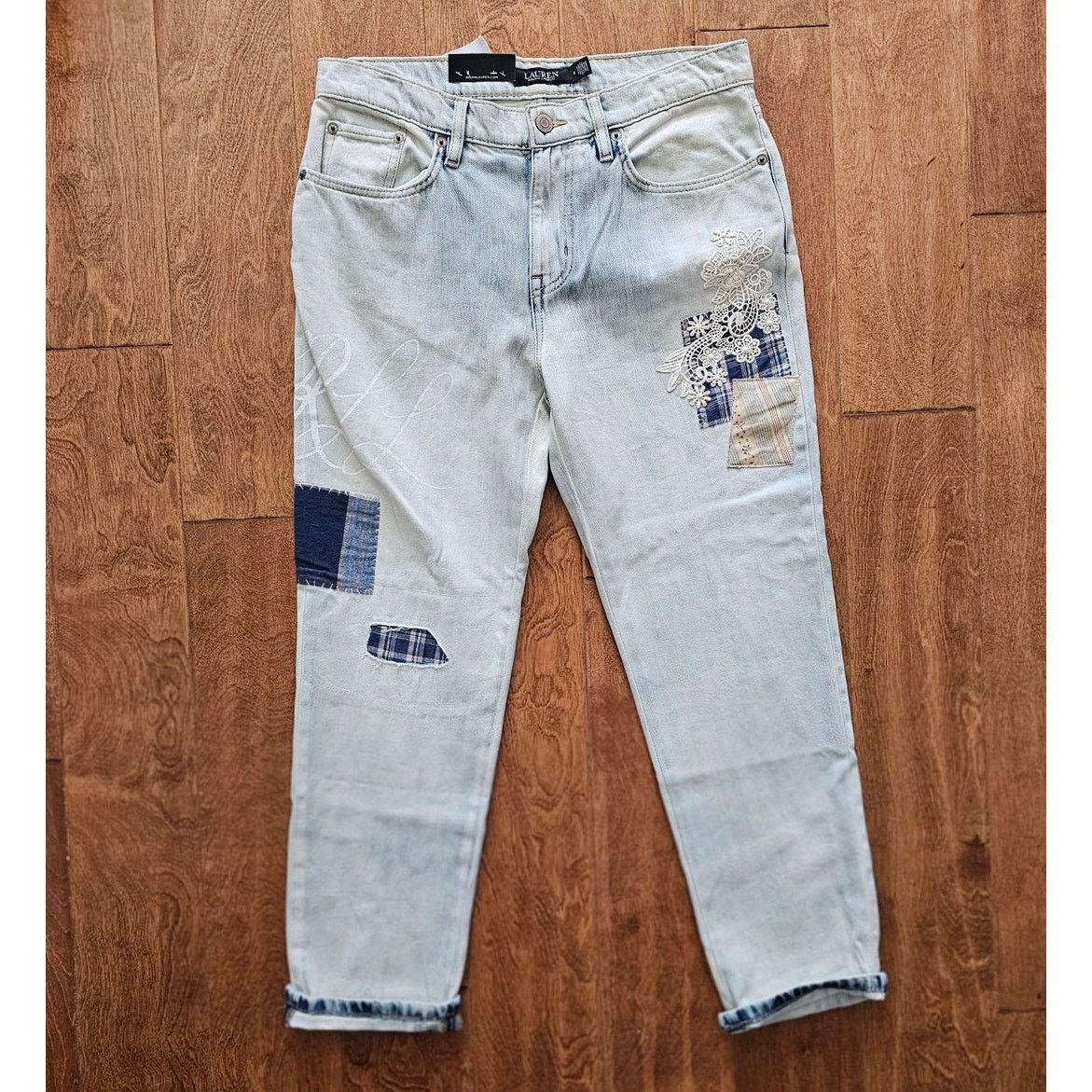 Lauren Ralph Lauren Ralph Lauren Patchwork Relax Tapered Ankle Jeans 28/6 Size 28" / US 6 / IT 42 - 4 Thumbnail