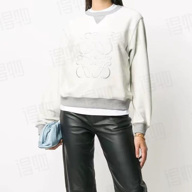 Loewe LOEWE White embroidered logo hoodie Size S / US 4 / IT 40 - 5 Thumbnail