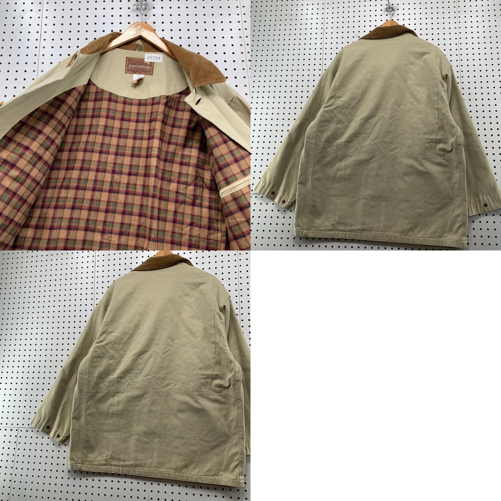 Vintage John Partridge Coat Men M Beige Canvas Corduroy Collar England Size US M / EU 48-50 / 2 - 10 Thumbnail