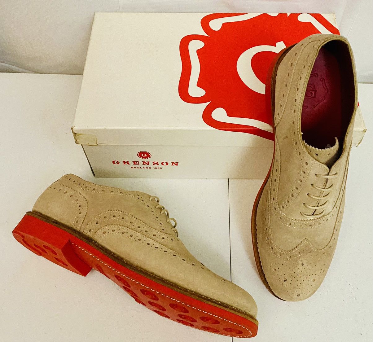 Grenson GRENSON Stanley Brown Suede Leather Firewalk Brogue 11.5 New Size US 11.5 / EU 44-45 - 14 Thumbnail