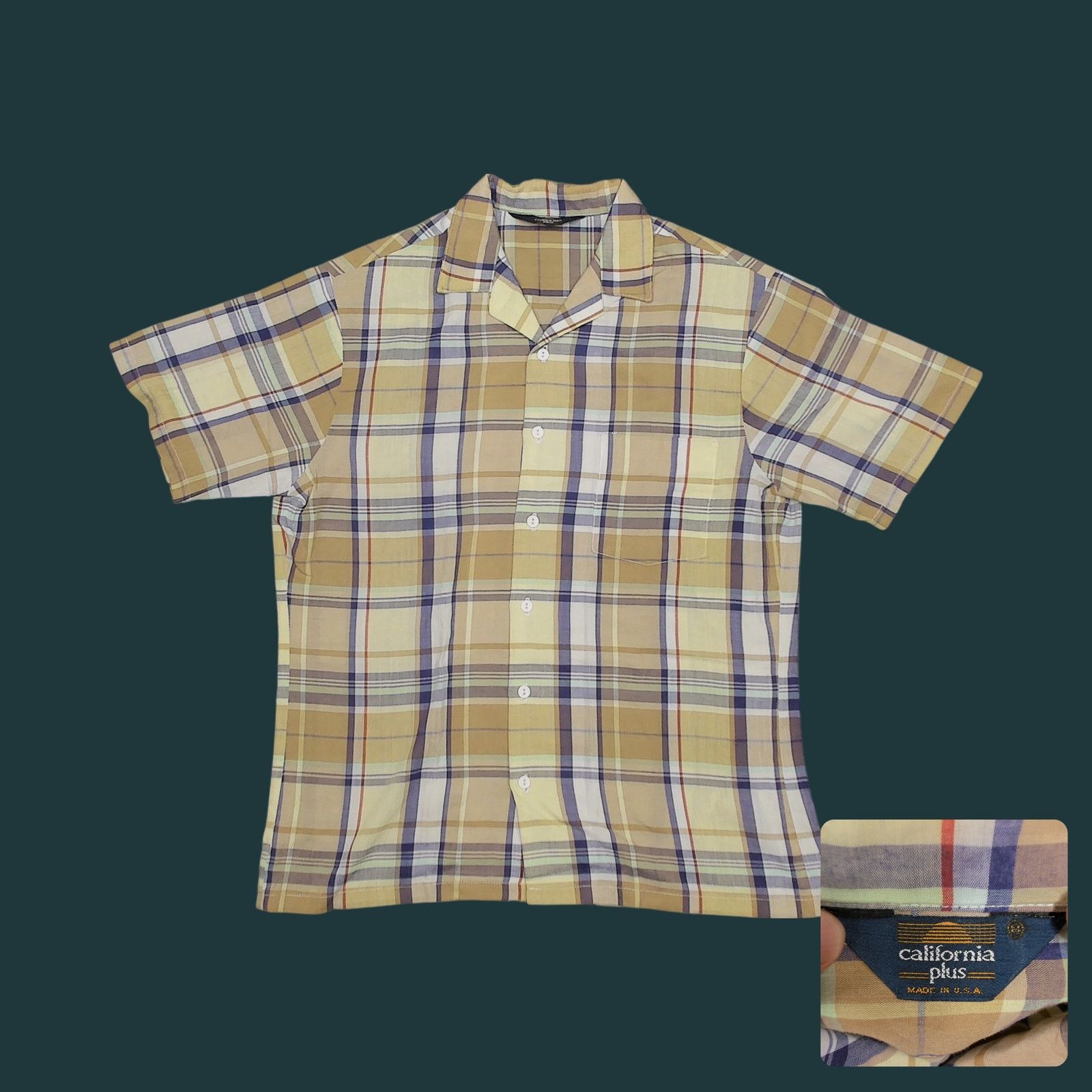 Vintage Vintage 1970s California Plus Boxy Camp Collar Plaid Shirt Size US M / EU 48-50 / 2 - 1 Thumbnail