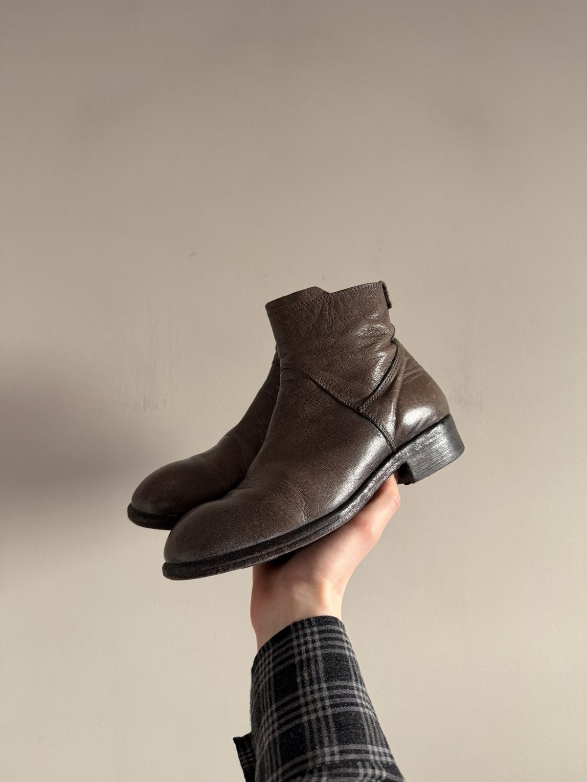 MoMA MOMA Handmade in Italy Khaki Leather Ankle Boots Size US 6.5 / IT 36.5 - 1 Thumbnail