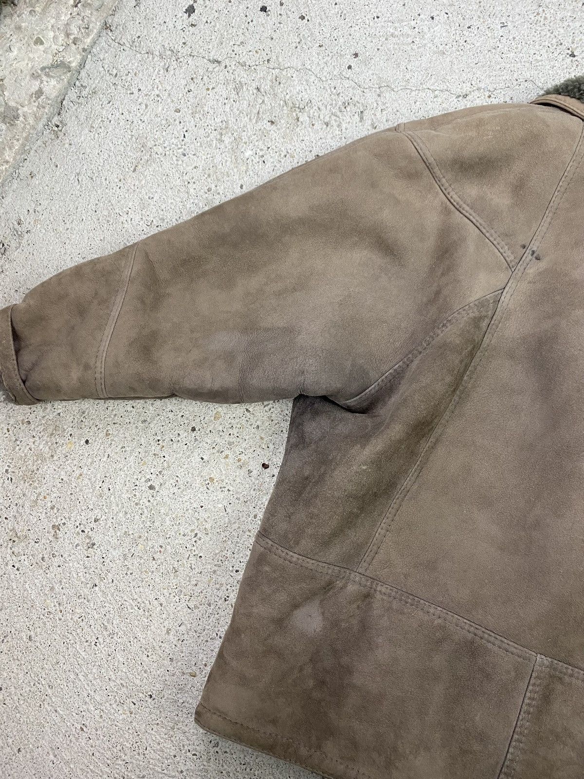 Vintage Shearling leather jacket brown warm made in italy Size US L / EU 52-54 / 3 - 6 Thumbnail