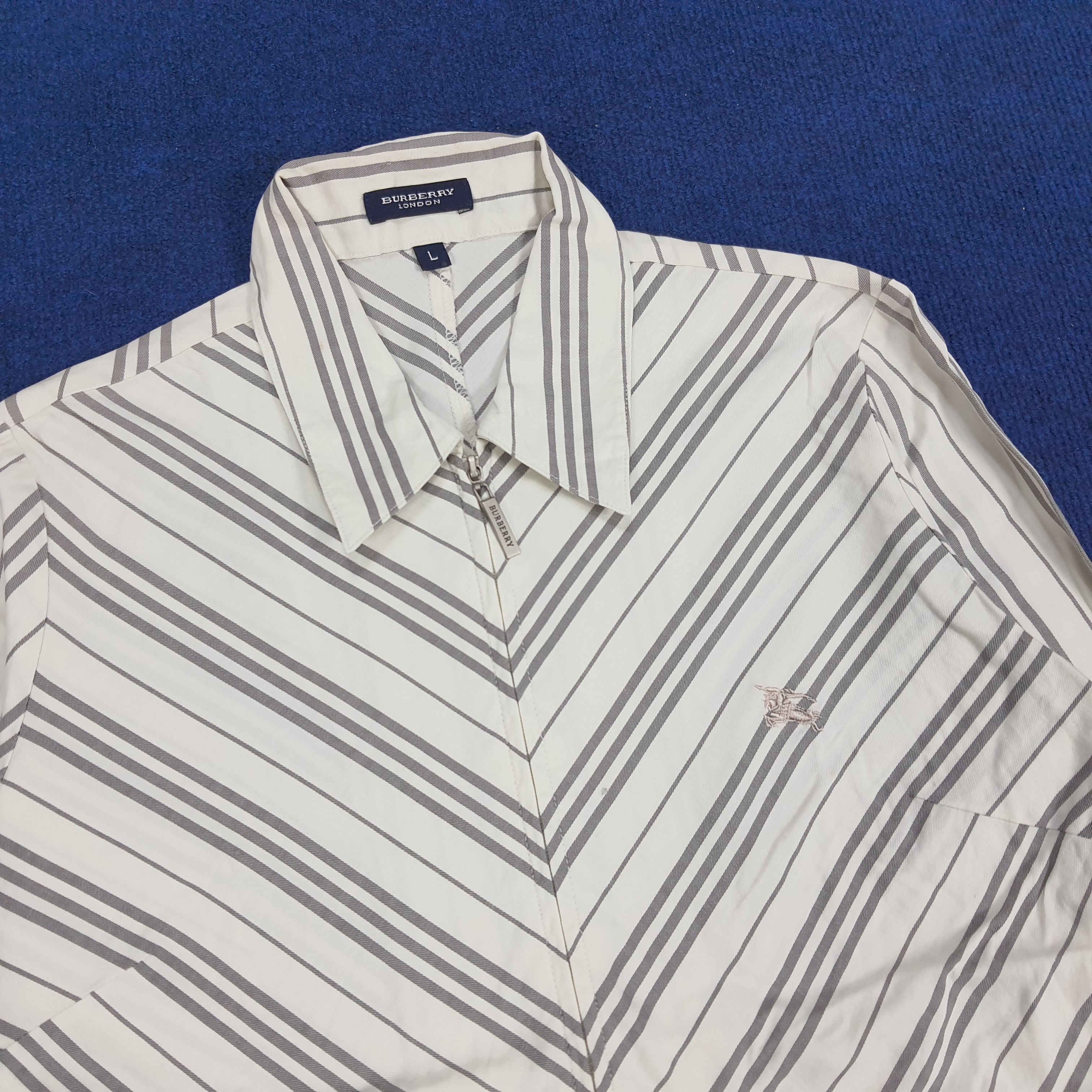 Burberry × Vintage Vintage Burberry London Striped Button Up Shirt Size S / US 4 / IT 40 - 2 Thumbnail