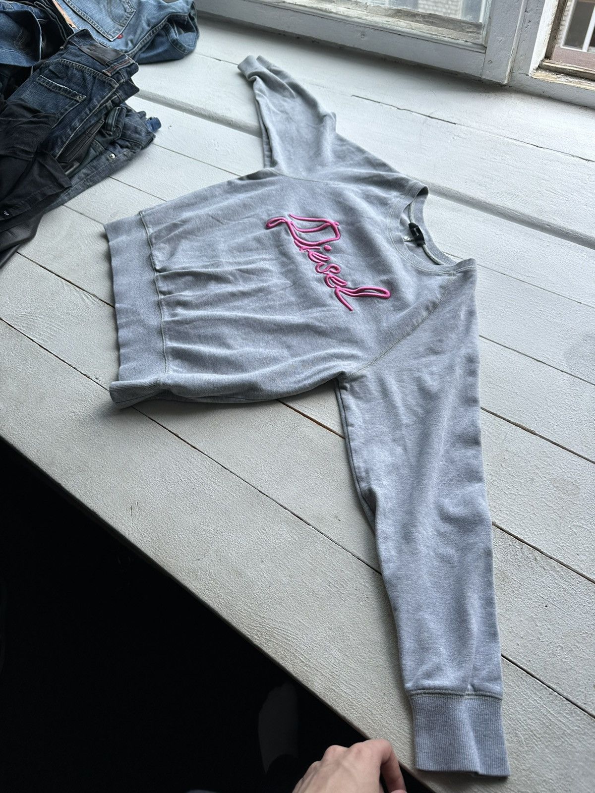 Diesel 🚨DIESEL BIG LOGO RARE AVANT GARDE HOODIE Y2K BOXY Size S / US 4 / IT 40 - 2 Thumbnail