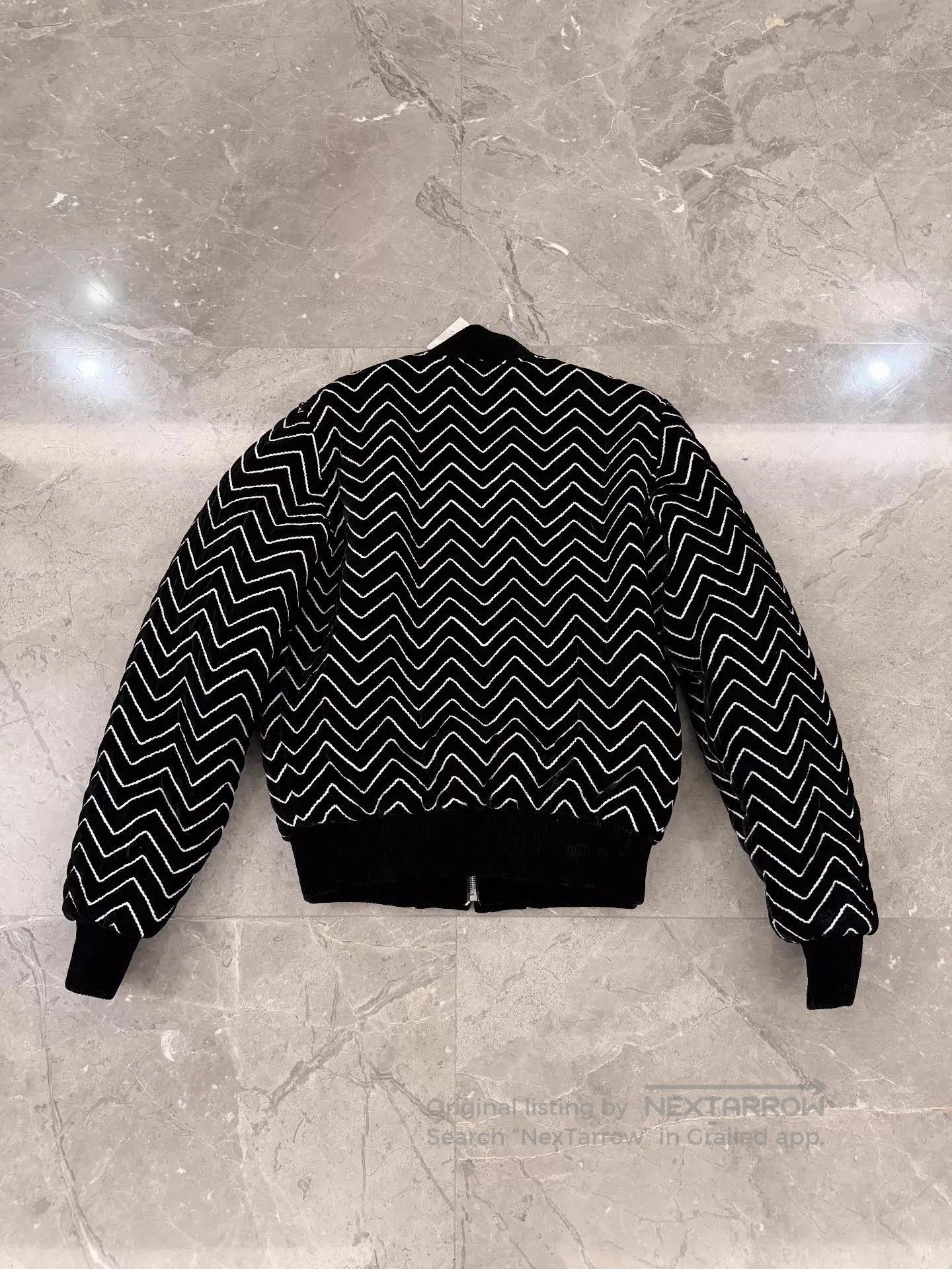 Saint Laurent Paris Black Chevron Pattern Zip. Size US S / EU 44-46 / 1 - 2 Thumbnail