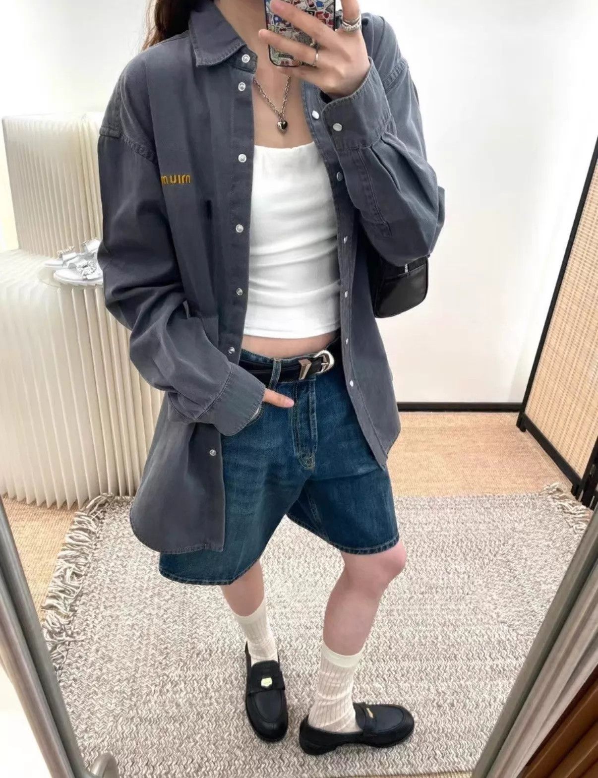 Miu Miu MIU MIU 25SS Lightweight Denim Jacket Women's 36 Size XS / US 0-2 / IT 36-38 - 9 Thumbnail