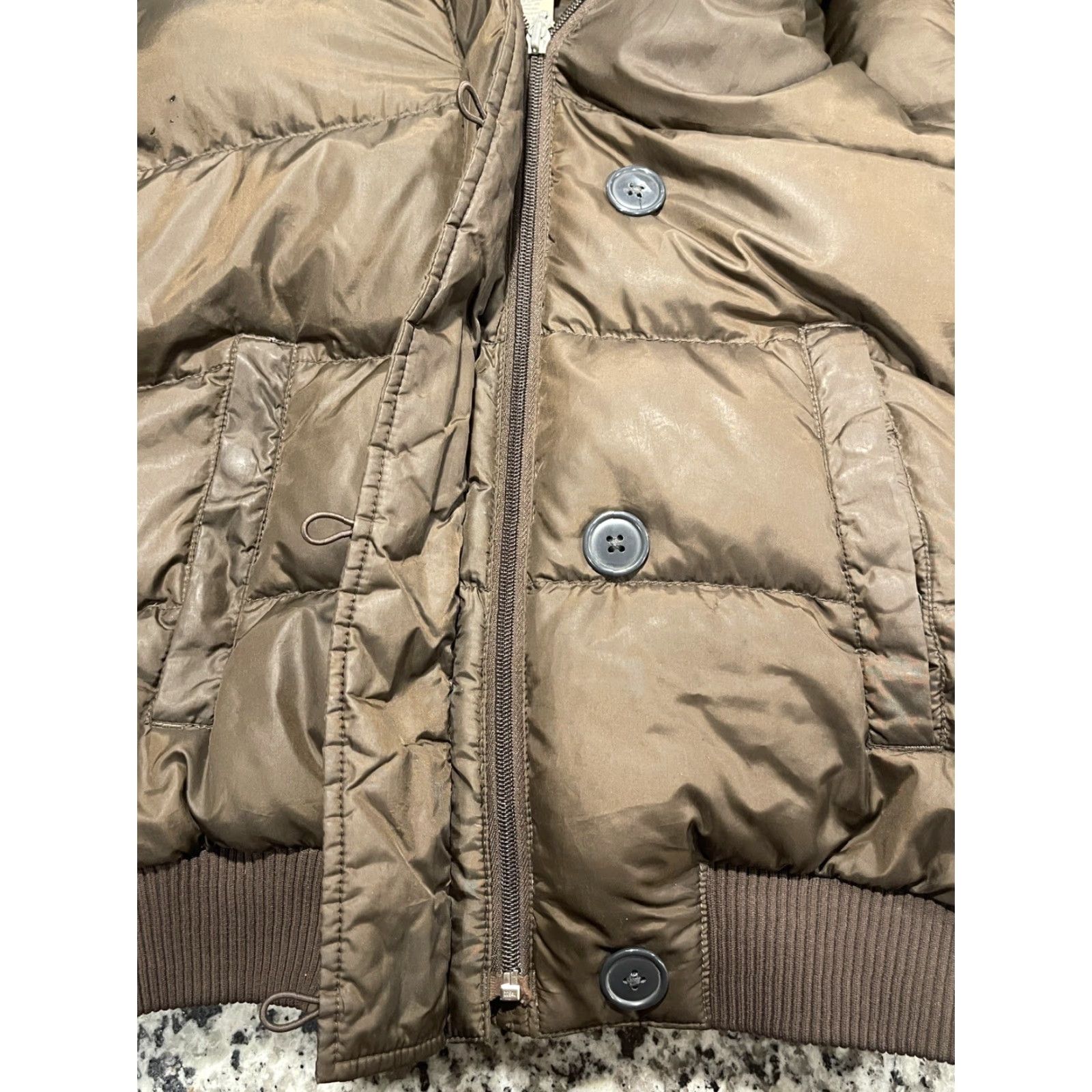 Polo Ralph Lauren VINTAGE Polo Ralph Lauren Jacket Womens S Brown Down Fill Puffer Fur Hooded Short Softshell Coat Size S / US 4 / IT 40 - 6 Thumbnail