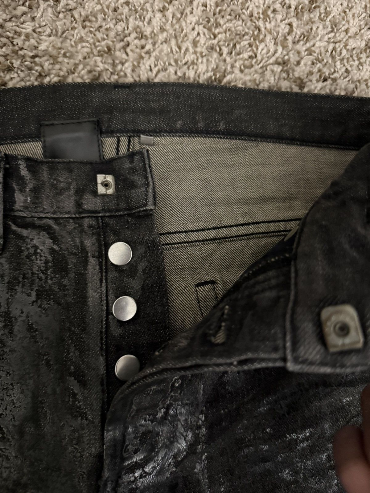 Dior Dior Homme AW07 Black Lusters Waxed Denim Size US 27 - 7 Thumbnail