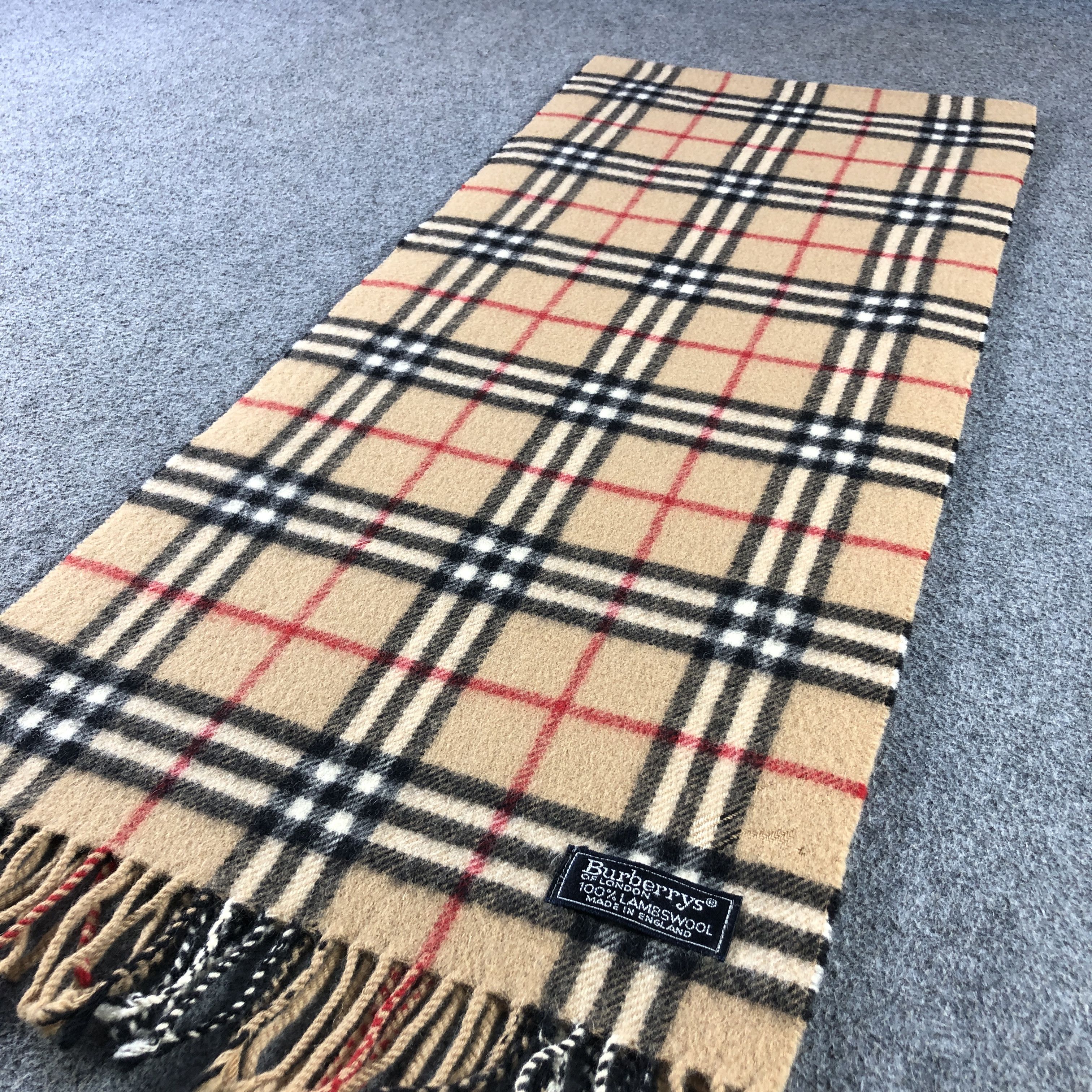 Burberry Burberry Tan Nova Check Wool Scarf Muffler V2902 Size ONE SIZE - 3 Thumbnail