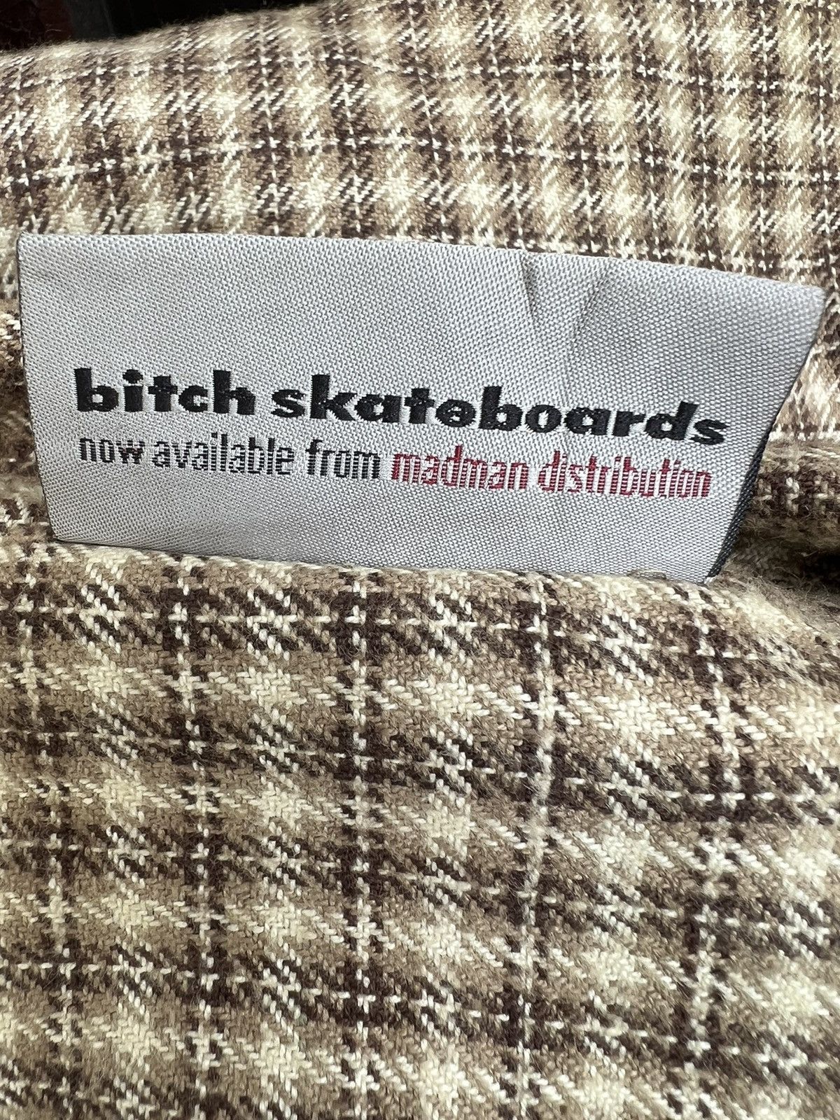 Girl Skateboards × Vintage Vintage 90s Bitch Skateboards Checkered Flannel Jacket Shirt Size US M / EU 48-50 / 2 - 20 Thumbnail