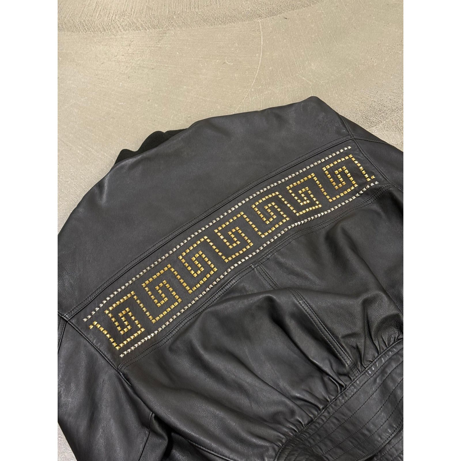 Versace 1990s Gianni Versace leather jacket with gold studs details Size US M / EU 48-50 / 2 - 7 Thumbnail