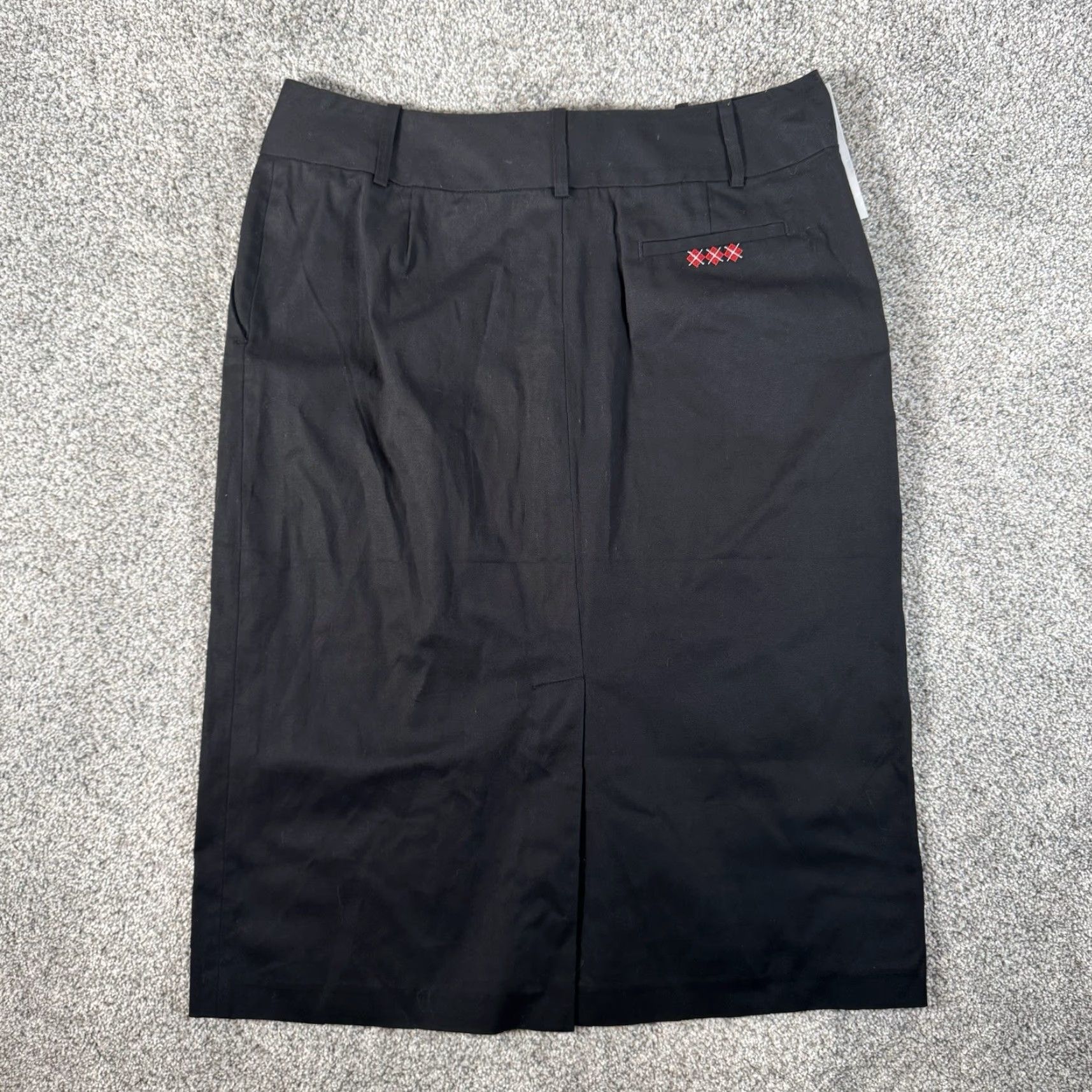 Vintage Argyle Black Pencil Skirt Size 8 Women Knee Length Office Chic Preppy Casual Business Straight & Pencil Size 30" / US 8 / IT 44 - 7 Thumbnail