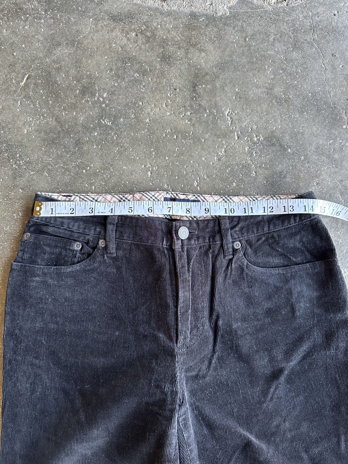 Burberry BURBERRY NOVA CHECK CORDUROY BLACK PANTS W28 Size US 28 / EU 44 - 8 Thumbnail