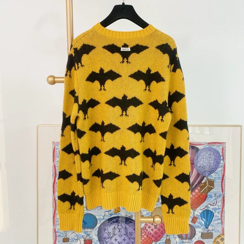 Gucci Gucci Yellow bat print sweater Size US XL / EU 56 / 4 - 2 Thumbnail