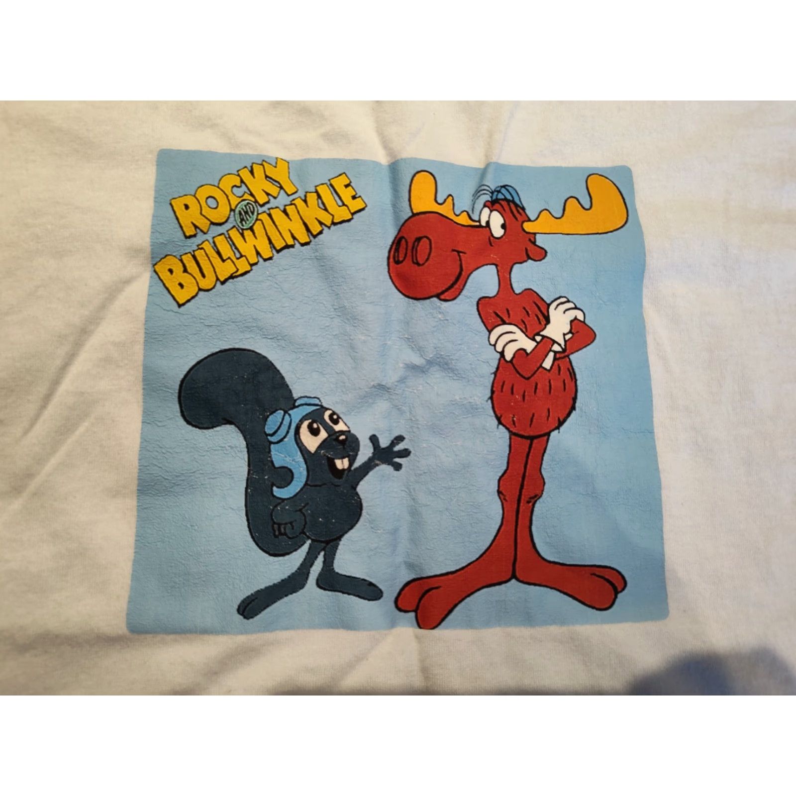 Fruit Of The Loom VINTAGE Fruit of the Loom Rocky & Bullwinkle Graphic T-Shirt White Size XL 90s Cartoon Mens Size US XL / EU 56 / 4 - 2 Thumbnail