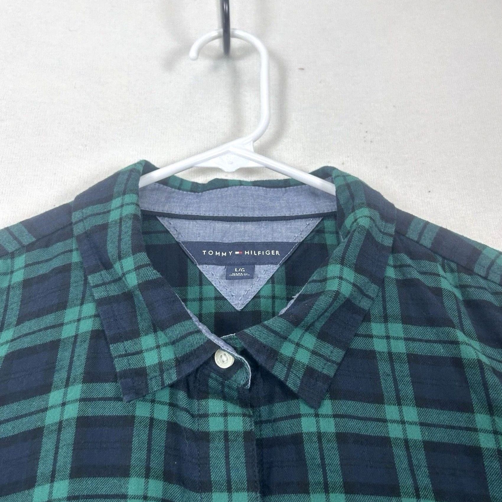 Tommy Hilfiger Tommy Hilfiger Plaid Button-Up Shirt Mens L Green Casual Preppy Top Size US L / EU 52-54 / 3 - 2 Thumbnail