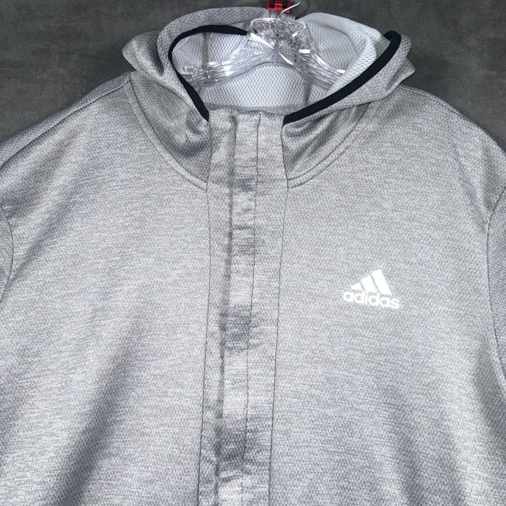 Adidas Adidas Hoodie Men 2XL Gray Full Zip Long Sleeve Hooded Sweatshirt Climawarm Size US XXL / EU 58 / 5 - 2 Thumbnail