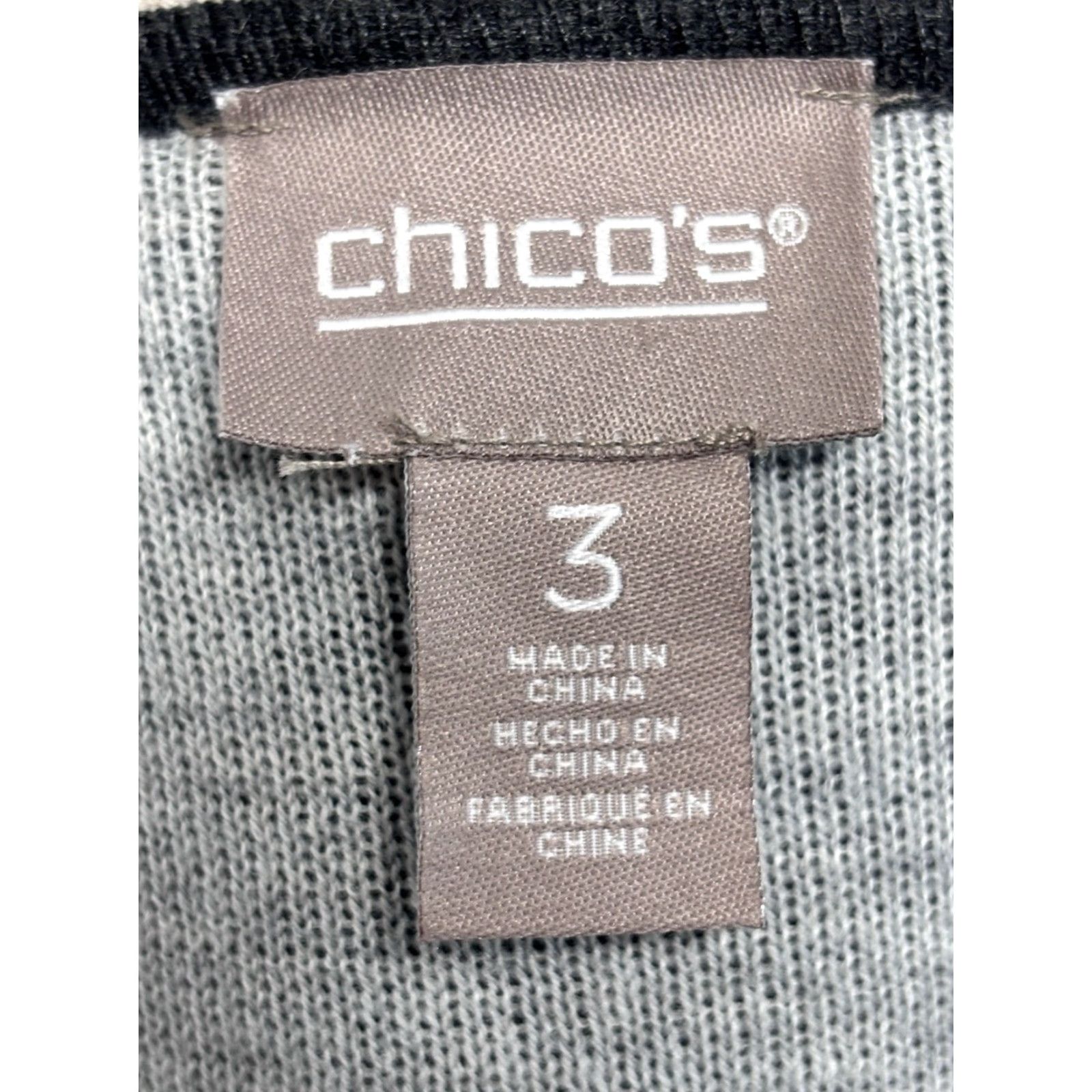 Vintage VINTAGE Chico's Open Cardigan Sweater XL Gray Classic Knit Long Sleeve Casual Womens Size XL / US 12-14 / IT 48-50 - 6 Thumbnail