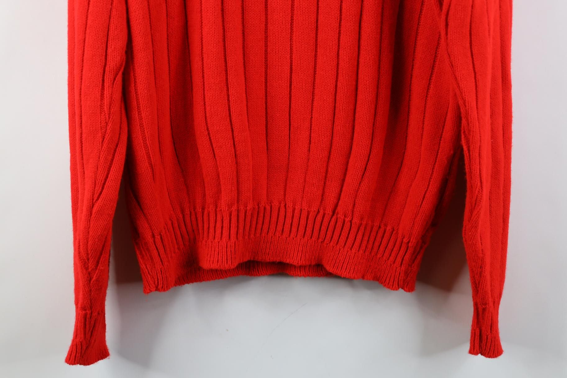 Vintage Vintage 70s Streetwear Cable Knit Crewneck Sweater Red USA Size US M / EU 48-50 / 2 - 9 Thumbnail
