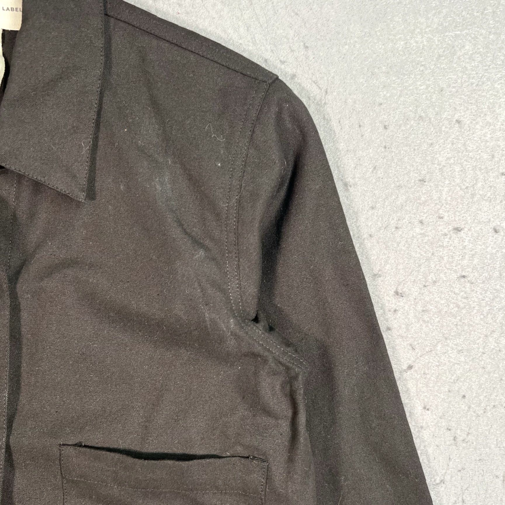 Vintage Laude The Label Organic Cotton Cropped Jacket Womens Small Black Basic Long Sleeve Size S / US 4 / IT 40 - 4 Thumbnail