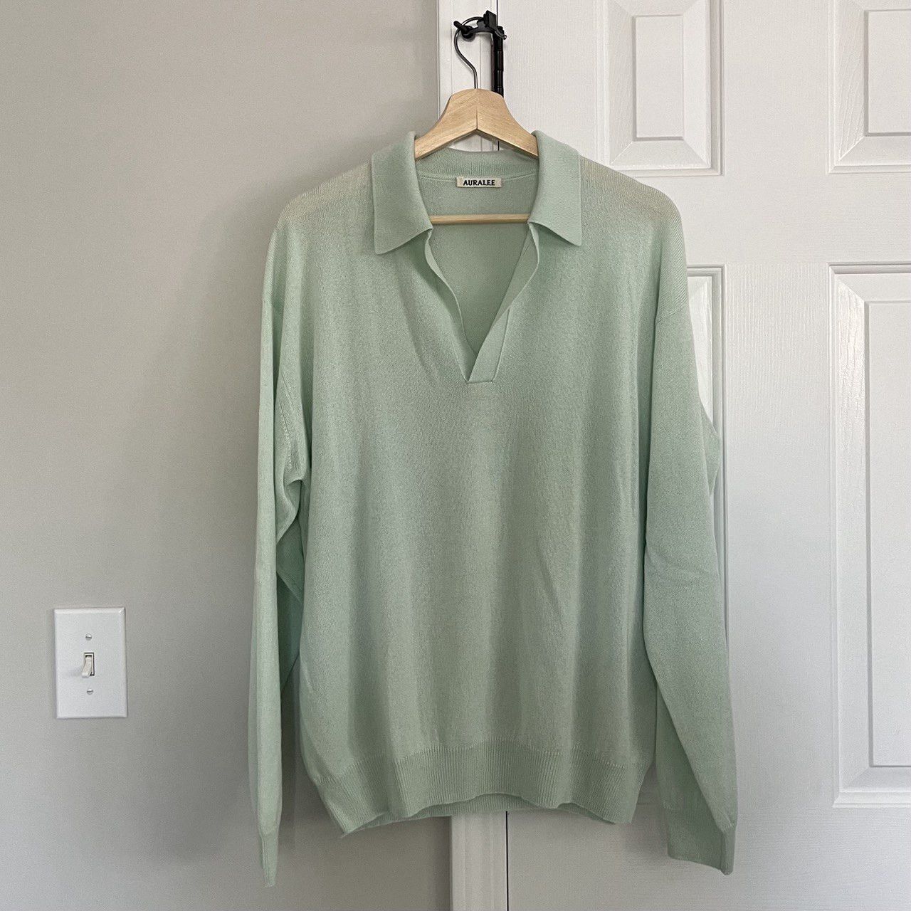 Auralee Super Fine Cashmere Silk Knit Skipper Polo Size 4 Auralee Super Fine Cashmere Silk Knit Skipper Polo Size 4