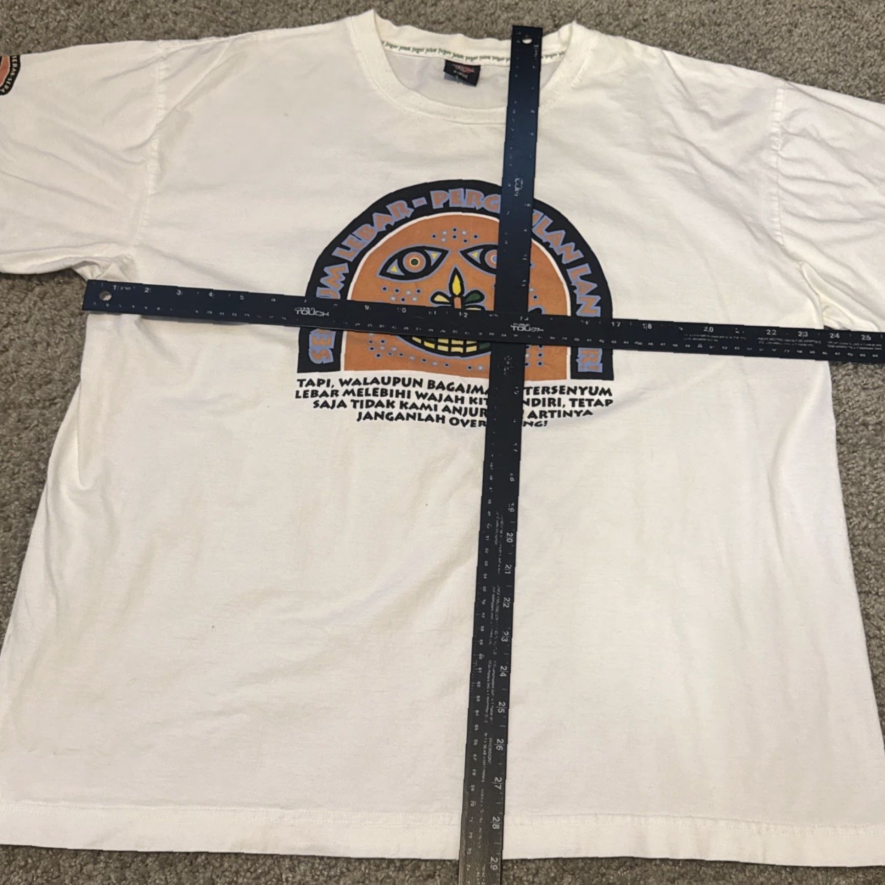 Vintage VINTAGE 1998 Bali Indonesia Joger Jelek Art Drawing White T-Shirt XL Men Size US XL / EU 56 / 4 - 8 Thumbnail