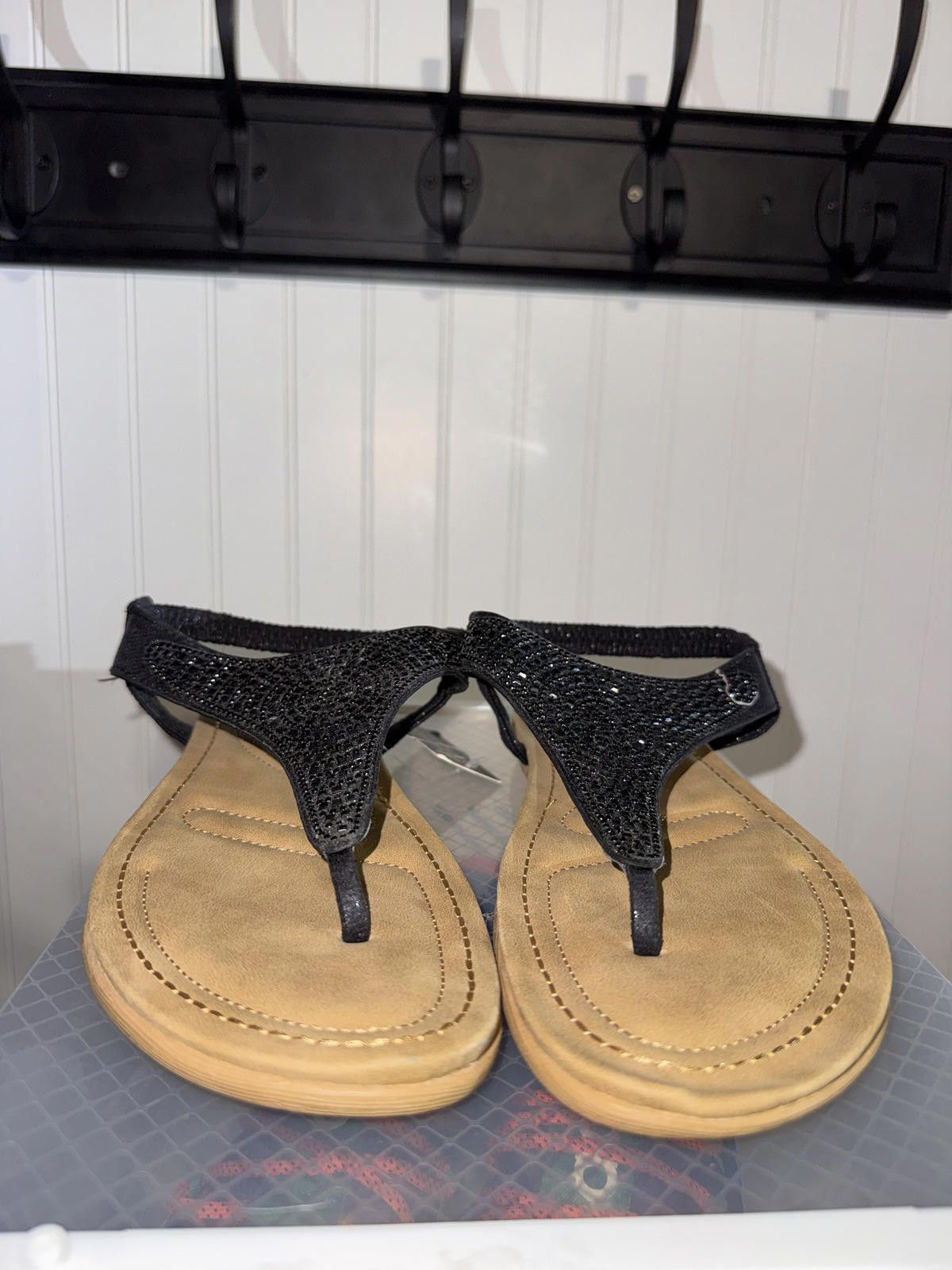 Other American Exchange Women's Black Beaded Sandals Size 10 Size US 10 / IT 40 - 1 Thumbnail
