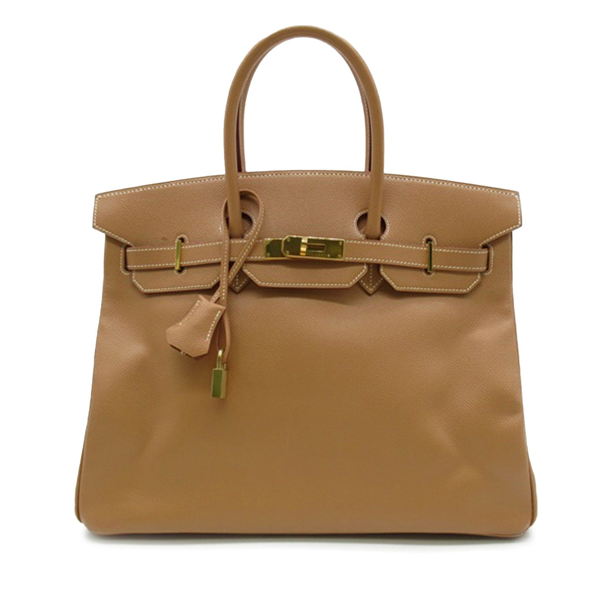 image of Hermes 1999 Courchevel Birkin Retourne 35 Handbag in Brown, Women's