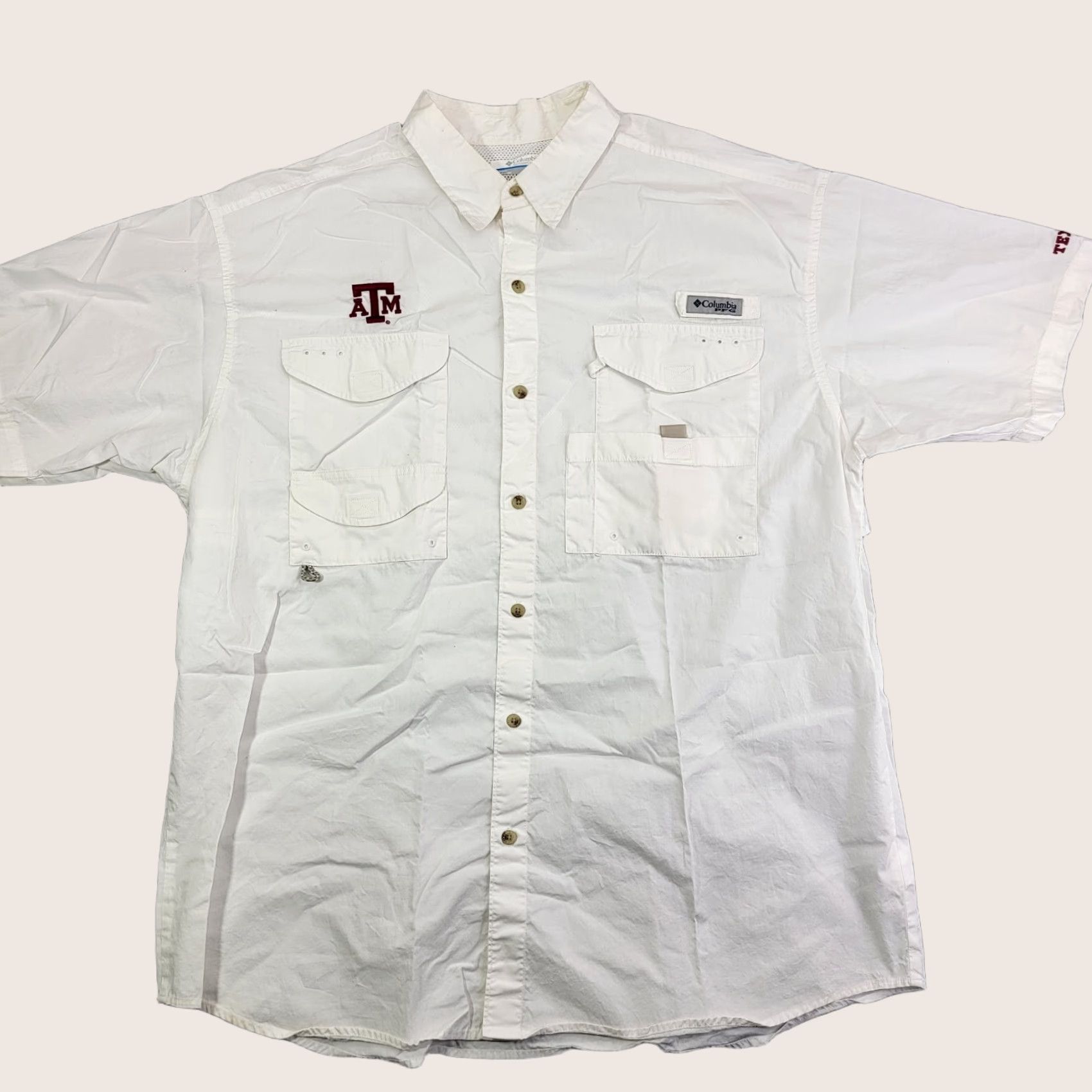 Vintage Columbia PFG Button Front Shirt Womens 1X White 1tf texas aggies ATM Size XL / US 12-14 / IT 48-50 - 1 Thumbnail